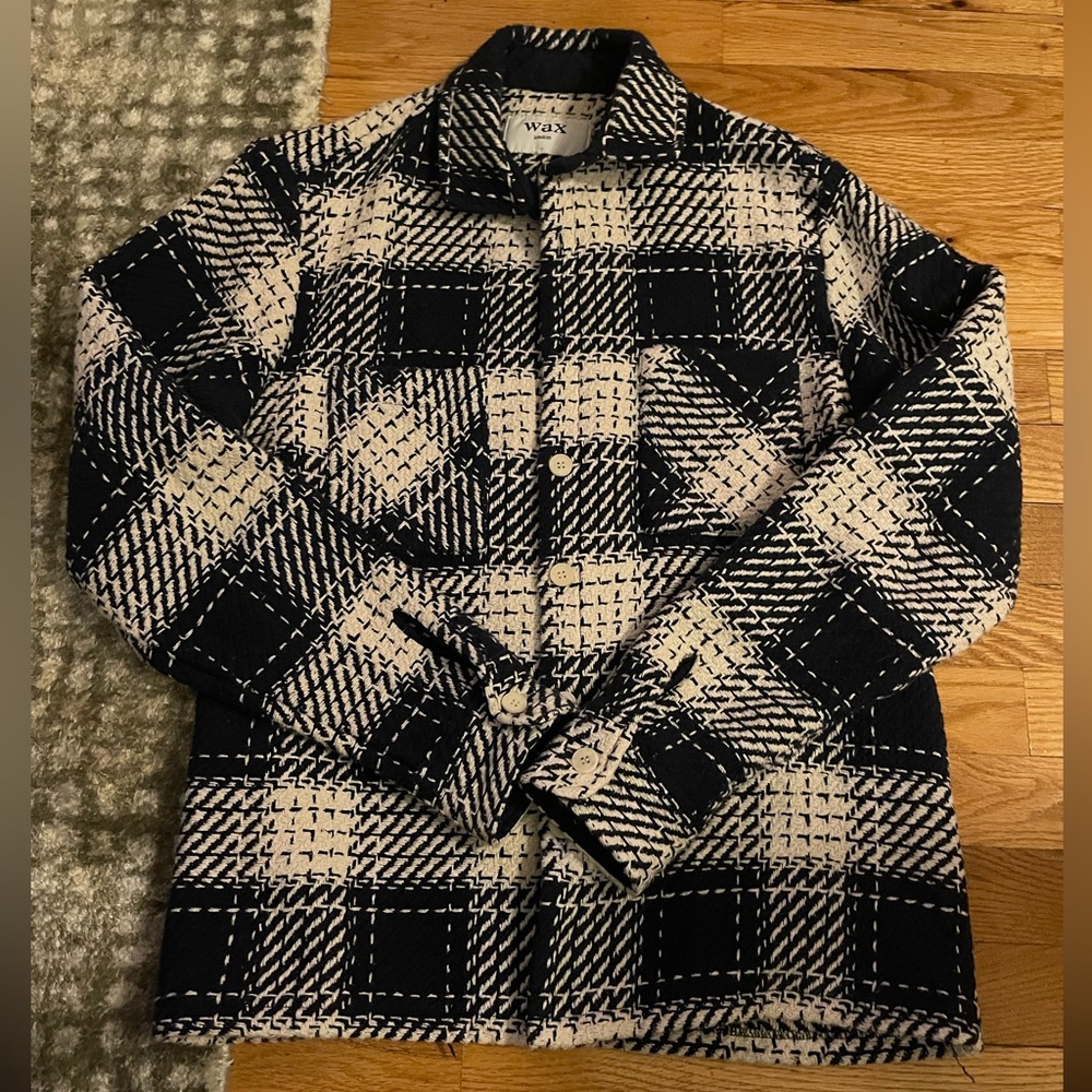 Wax London Whiting Overshirt in Marine Beatnik Sz. Small